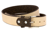Rustic Brown Western Cowboy Belt Elephant Print Leather Cinto - Silver Buckle