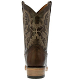 Kids Brown Western Cowboy Boots Smooth Leather Snip Toe