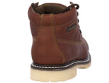 Mens Cognac Work Boots Leather Slip Resistant Lace Up Soft Toe - #600TR2