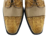 Dolce Pelle - Men's Sand Genuine Lizard & Honey Crocodile Dress Shoes