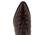 Mens Brown Full Crocodile Tail Print Cowboy Boots - J Toe