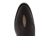 Men's Brown Genuine Stingray Single Stone Leather Cowboy Boots Round Toe