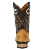 Kids Toddler Western Cowboy Boots Pull On Square Toe Honey Brown - #199