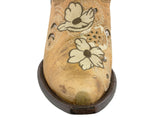 Womens Noruega Sand Leather Cowboy Boots Floral - Snip Toe