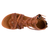 Womens Authentic Huaraches Real Leather Sandals Gladiator Light Brown - #541