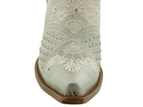 Womens Marfil Off White Wedding Cowboy Boots Studded - Snip Toe