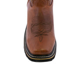 Mens S750 Cognac Leather Work Boots Slip Resistant Steel Toe