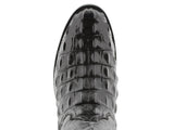 Mens Black Alligator Back Print Leather Cowboy Boots Roper Toe - #110B