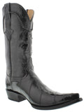 Men's Black Genuine Smooth EEL Skin Cowboy Boots 3X Toe - CP1