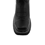 Mens S750 Black Leather Work Boots Slip Resistant Steel Toe