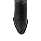 Mens Black Cowboy Boots Western Wear Solid Leather J Toe
