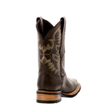 Mens Brown Western Wear Leather Cowboy Boots - Square Toe