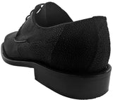 Men's Black Genuine Exotic Stringray Skin Comfort Sneaker -XEP