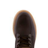 Mens T30W2 Dark Brown Leather Work Boots Zipper Soft Toe