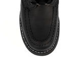 Mens Black Work Boots Leather Slip Resistant Lace Up Soft Toe - #650RA