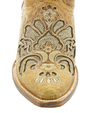 Women's Arabe Sand Inlay Fashion Leather Cowgirl Boots - Snip Toe