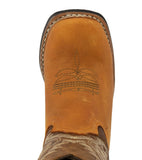 Kids Toddler Western Cowboy Boots Pull On Square Toe Honey Brown - #141