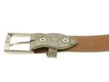 Off White Western Cowboy Belt Anteater Print Leather - Silver Buckle