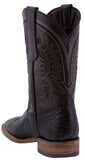 Mens Brown Snake Print Leather Cowboy Boots - Square Toe