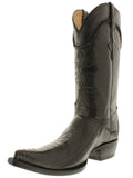 Men's Black Genuine Ostrich Foot Skin Cowboy Boots 3X Toe - CP1
