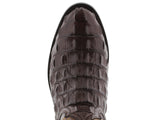 Mens Brown Alligator Back Print Leather Cowboy Boots Roper Toe - #110B
