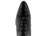 Mens Black Alligator Tail Print Leather Cowboy Boots J Toe