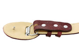 Burgundy Western Cowboy Belt Real Teju Lizard Skin Leather - Rodeo Buckle