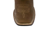 Mens Sand Western Leather Cowboy Boots - Square Toe