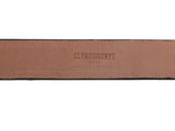 Brown Western Cowboy Belt Shark Print Leather - Silver Buckle