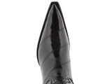Men's Black Genuine Smooth EEL Skin Cowboy Boots 3X Toe - CP1