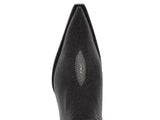 Men's Black Genuine Stingray Single Stone Leather Cowboy Boots 3X Toe