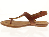 Womens Authentic Huaraches Real Leather Sandals T-Strap Cognac - #549