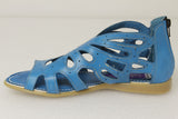 Womens Authentic Huaraches Real Leather Sandals Zipper Blue - #202