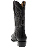 Men's Black Genuine Python Back Snake Skin Cowboy Boots Round Toe - CP1