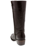 Womens Italia Brown Leather Cowboy Boots Equestrian - Round Toe