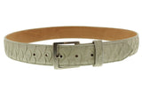 Off White Western Cowboy Belt Anteater Print Leather - Silver Buckle