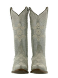 Womens Marfil Off White Wedding Cowboy Boots Studded - Snip Toe