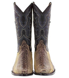 Men's Natural Genuine Ostrich Foot Exotic Skin Cowboy Boots - J Toe