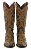 Womens Luckeysi Brown Cowgirl Boots Studded Overlay - Snip Toe