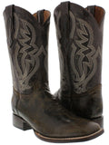 Mens Western Wear Cowboy Boots Brown Distressed Leather Rodeo Square Toe