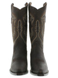 Womens 590 Brown Solid Leather Cowboy Boots - Snip Toe