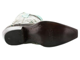 Women's Cruz Brown Cross Design Leather Cowgirl Boots - Snip Toe