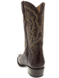Men's Brown Genuine Ostrich Foot Skin Cowboy Boots J Toe - CP1